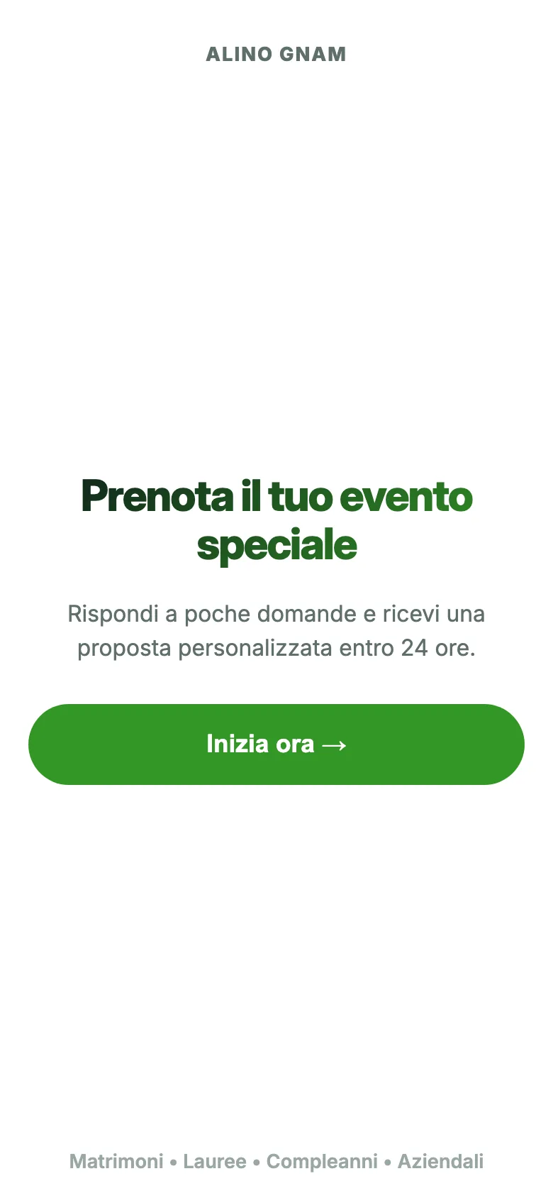 Funnel richiesta eventi RistoBrain